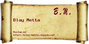 Blay Metta névjegykártya